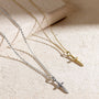 Peacemaker Cross Necklace - Gold Plate - 16"-4